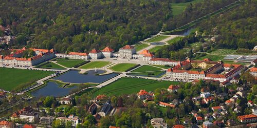 Luftaufnahme des Schloss Nymphenburg
