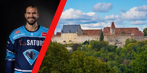 Splitscreen mit ERC Ingolstadt Spieler und Burg