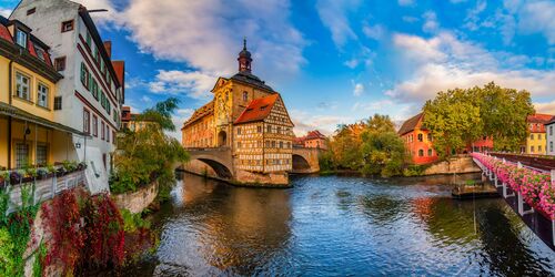 Bamberger Rathaus und die Regnitz