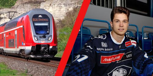 Splitscreen mit DB Regio Zug und ERC Ingolstadt Spieler