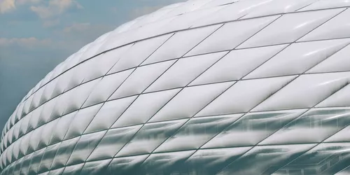 Gewinnspiel EM-Halbfinale Detailaufnahme Allianz Arena München von außen
