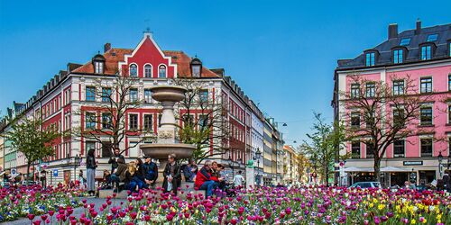 Gärtnerplatz in München im Frühling