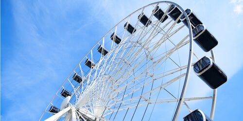 Riesenrad und blauer Himmel