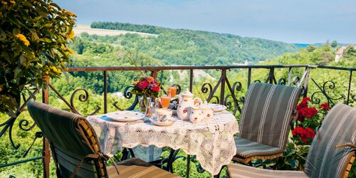 Endloser Blick aus dem Burghotel in Rothenburg ob der Tauber