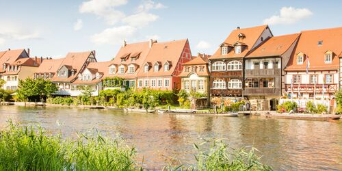 Häuser am Regnitzufer in Bamberg